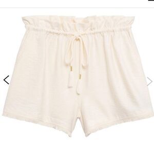 MANGO off white High-Waist Shorts - Summer Vacation